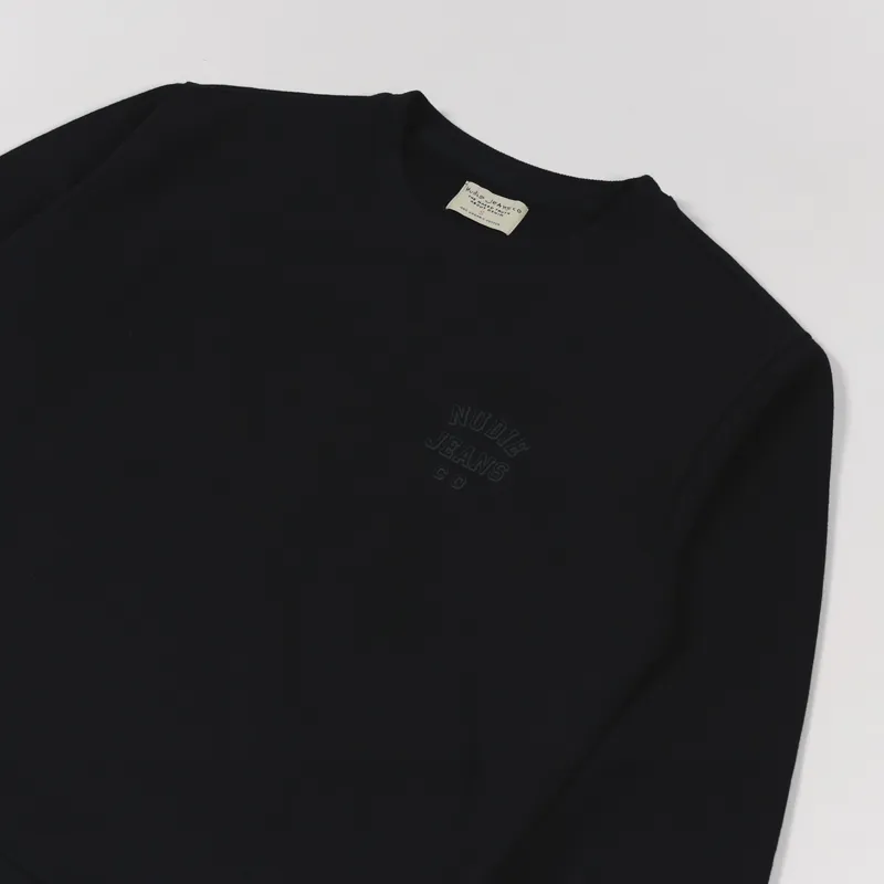 Nudie Jeans Frasse Logo Sweatshirt Black-2
