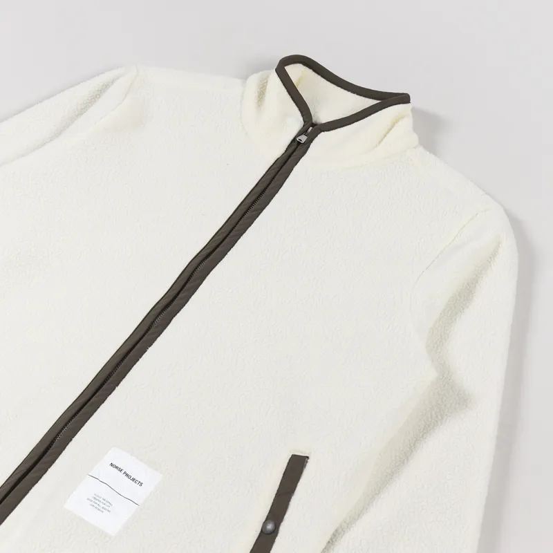 Norse Projects Frederik Tab Series Fleece Jacket Ecru-3