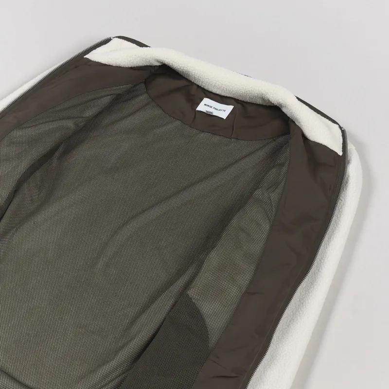 Norse Projects Frederik Tab Series Fleece Jacket Ecru-4