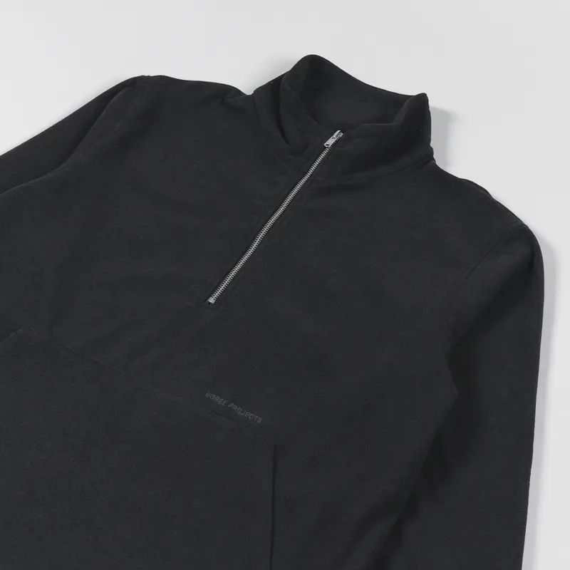 Norse Projects Frederik Half Zip Fleece Black-2