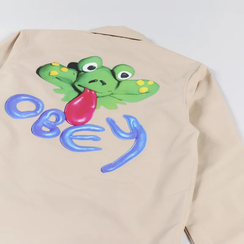 Obey Froggy Coach Jacket Irish Cream-3