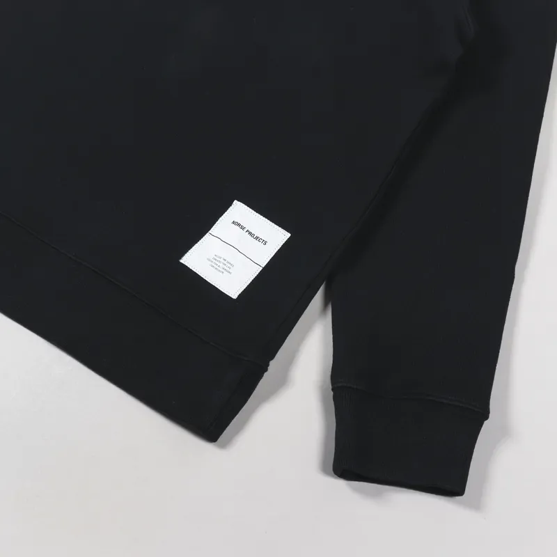 Norse Projects Fraser Tab Series Hoodie Black-4