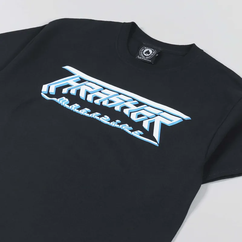 Thrasher Skateboard Magazine Future Logo T Shirt Black-2