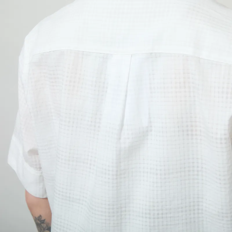 Fred Perry Womens Open Weave Checkerboard Shirt Snow White-6
