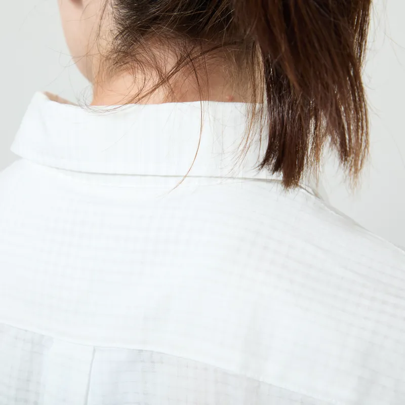 Fred Perry Womens Open Weave Checkerboard Shirt Snow White-7