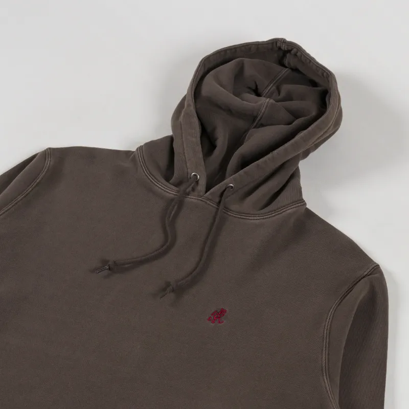 Gramicci One Point Hooded Sweat Brown Pigment-2