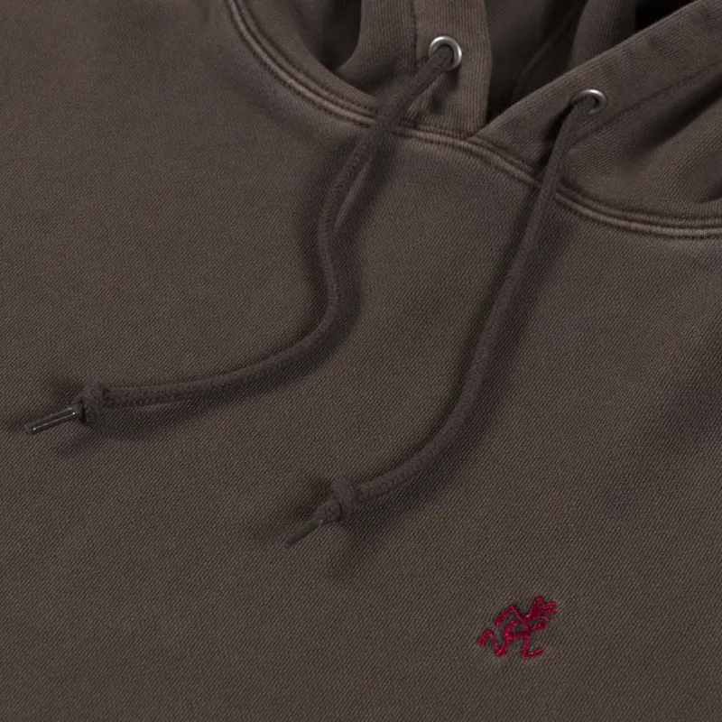 Gramicci One Point Hooded Sweat Brown Pigment-4