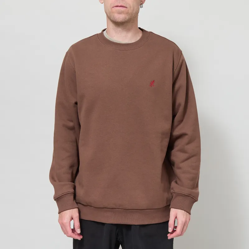 Gramicci One Point Crew Sweatshirt Brown
