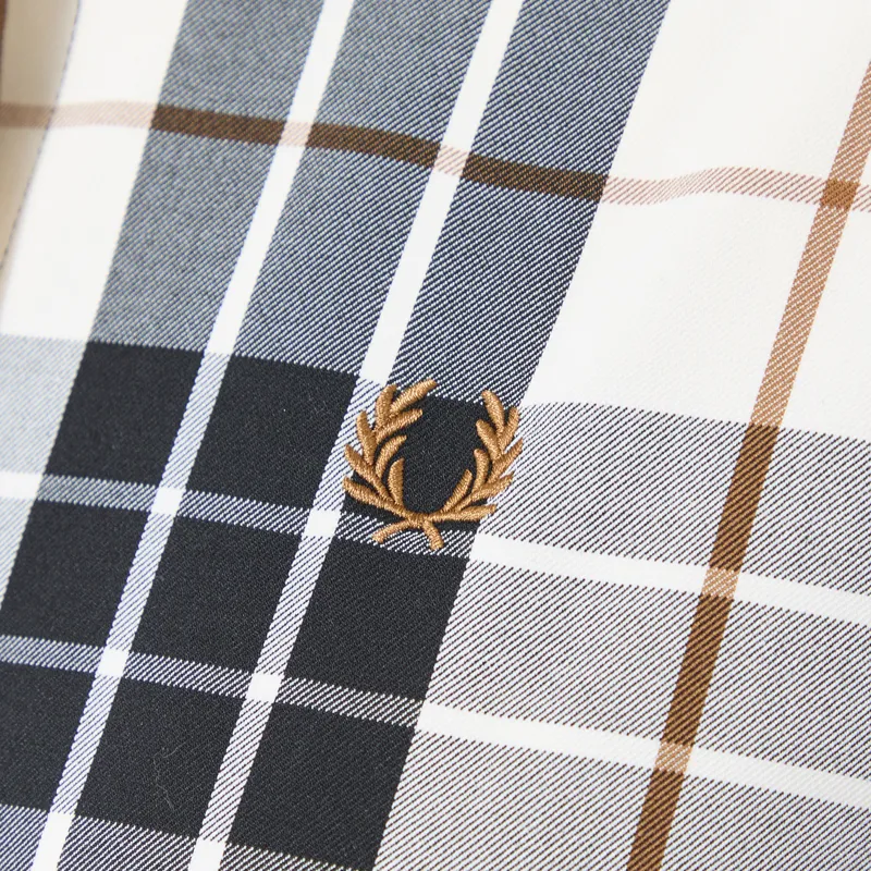 Fred Perry Womens Tartan Shirt Ecru-7