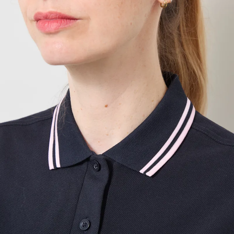 Fred Perry Womens Twin Tipped Polo Shirt Navy Iced Pink-3