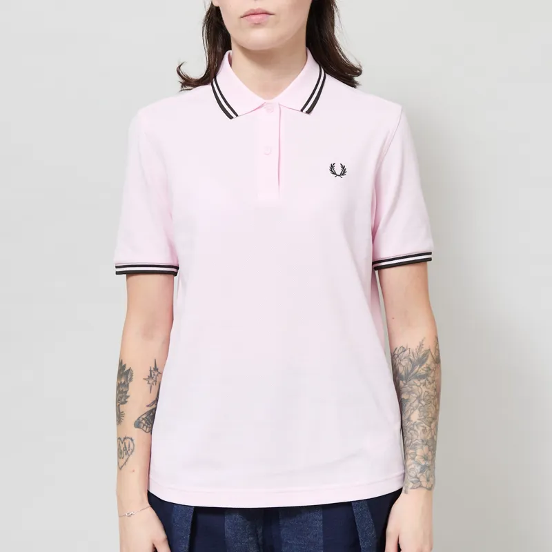 Fred Perry Womens Twin Tipped Polo Shirt Iced Pink 