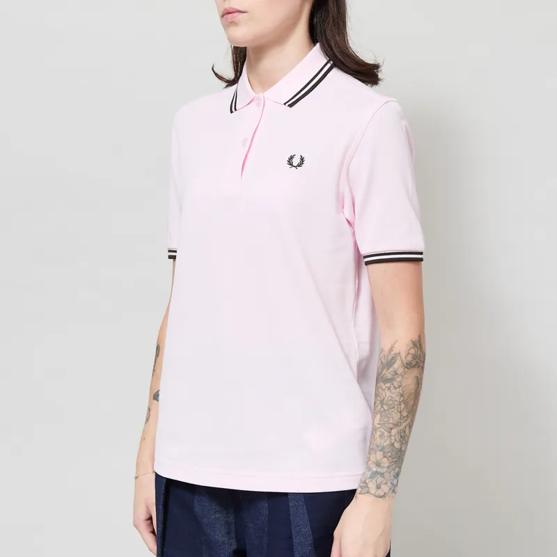 Fred Perry Womens Twin Tipped Polo Shirt Iced Pink -1