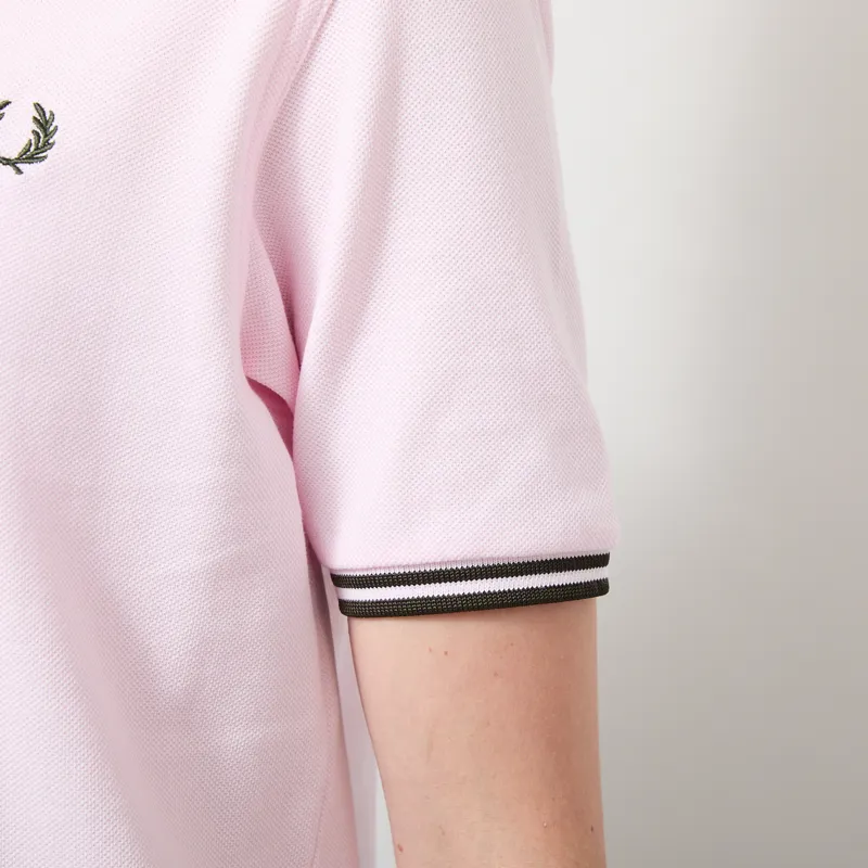 Fred Perry Womens Twin Tipped Polo Shirt Iced Pink -5