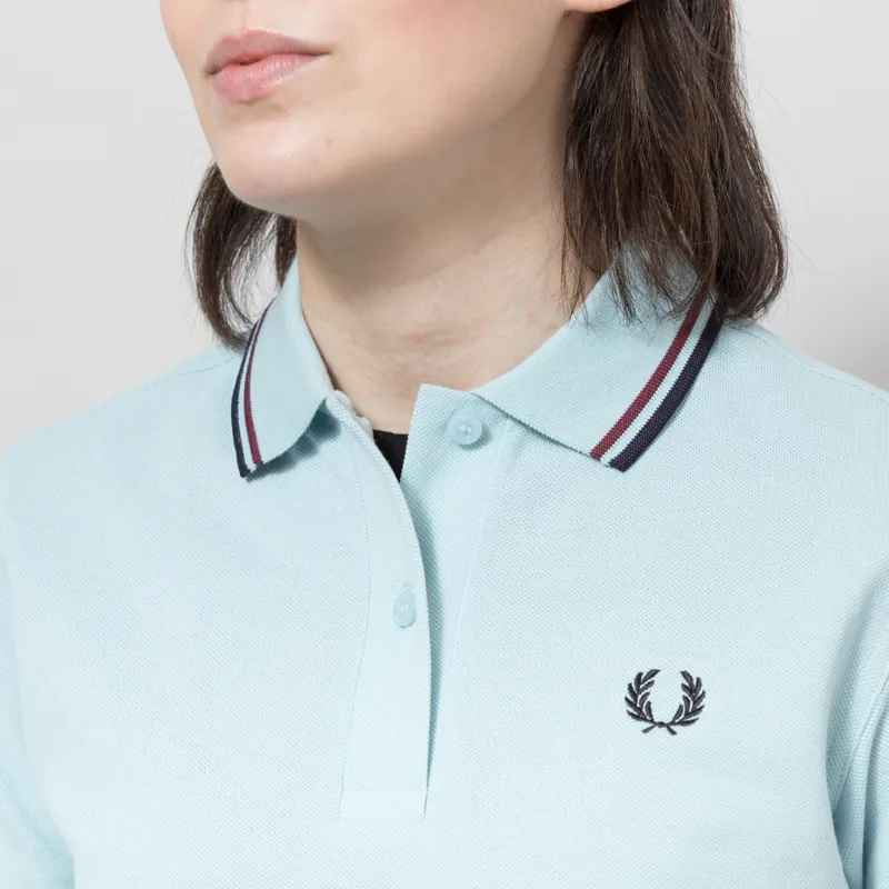 Fred Perry Womens G3600 Twin Tipped Polo Shirt Blue Oxblood Navy-3