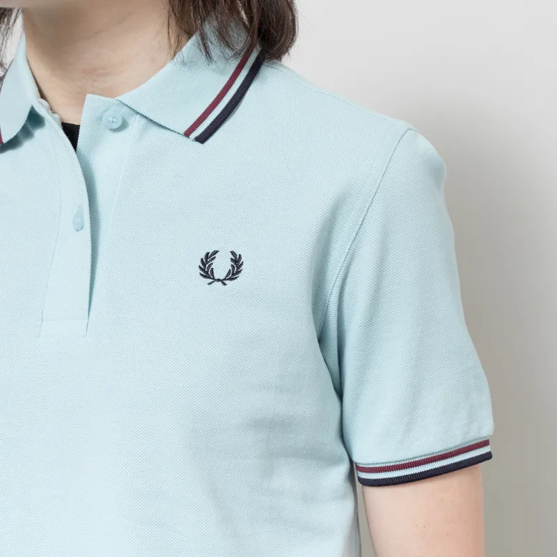 Fred Perry Womens G3600 Twin Tipped Polo Shirt Blue Oxblood Navy-2