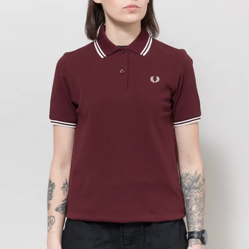 Fred Perry Womens G3600 Twin Tipped Polo Shirt Oxblood