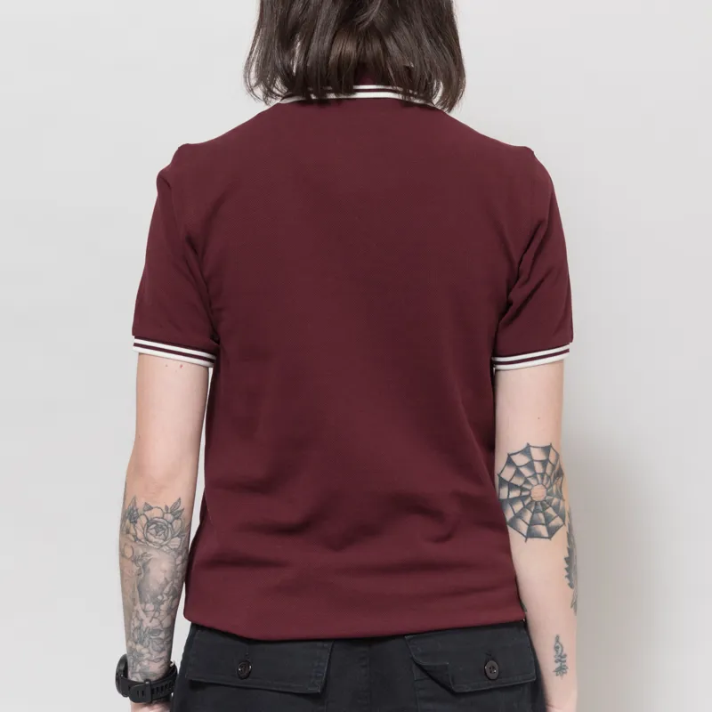Fred Perry Womens G3600 Twin Tipped Polo Shirt Oxblood-1