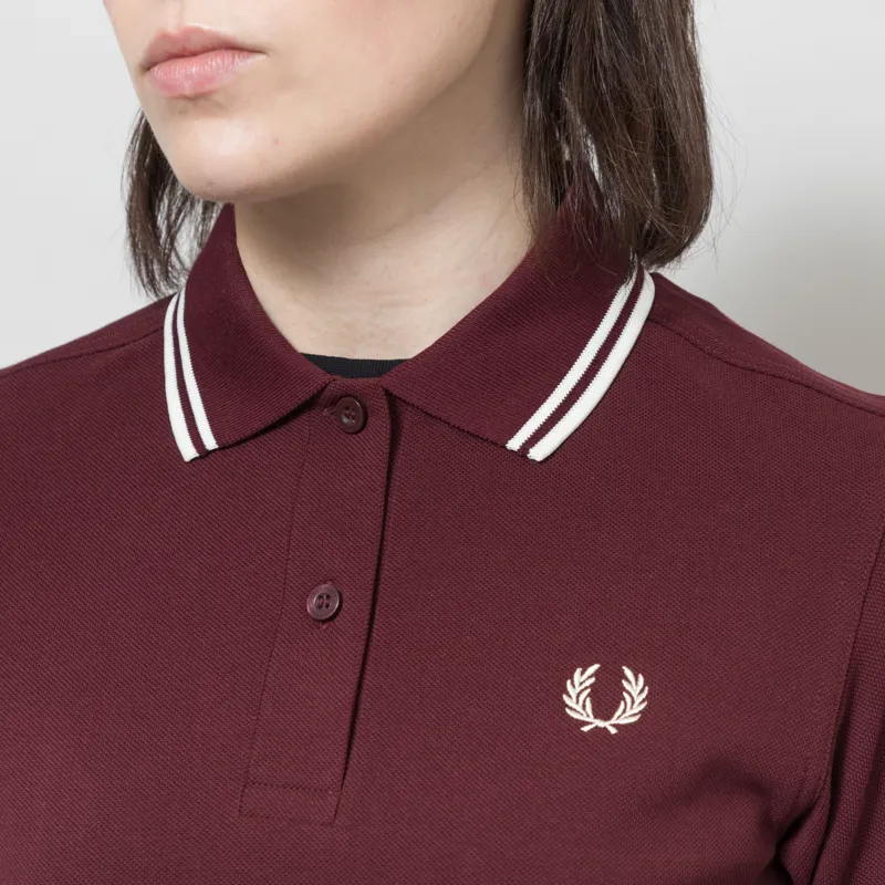 Fred Perry Womens G3600 Twin Tipped Polo Shirt Oxblood-2