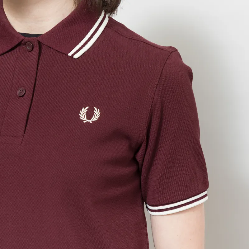 Fred Perry Womens G3600 Twin Tipped Polo Shirt Oxblood-3