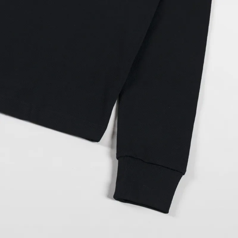 Fred Perry Womens Twin Tipped Long Sleeve Polo Shirt Black White-4