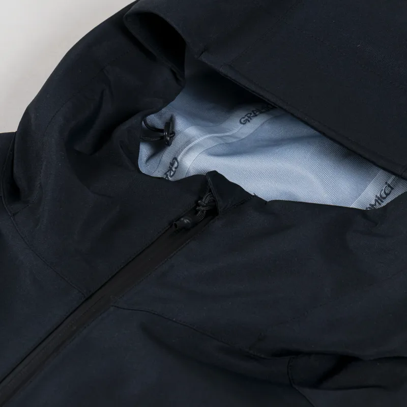 Gramicci Mens Peak 3L DWR Waterproof Shell Jacket Black Gramicci Mens Peak 3L DWR Waterproof Shell Jacket Black
