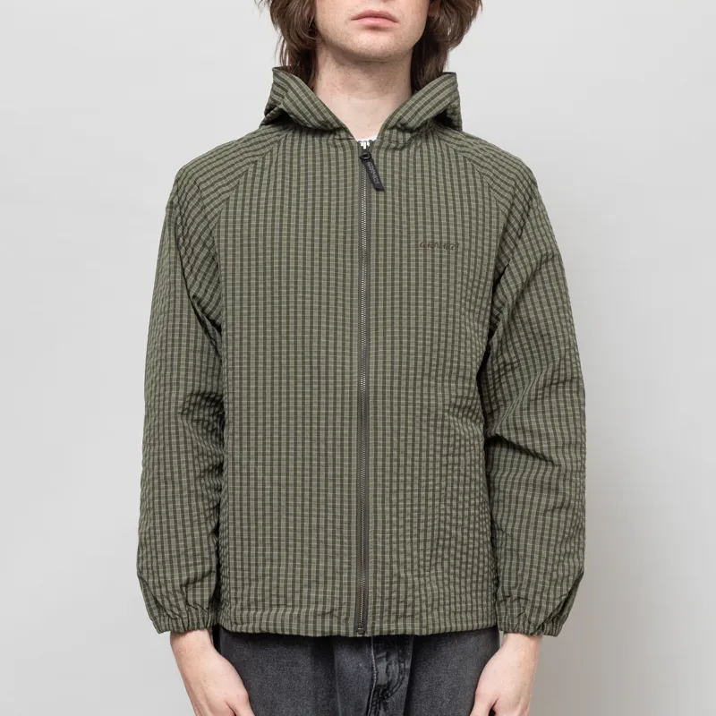Gramicci Mens Northside Plaid Hooded Jacket Green Olive