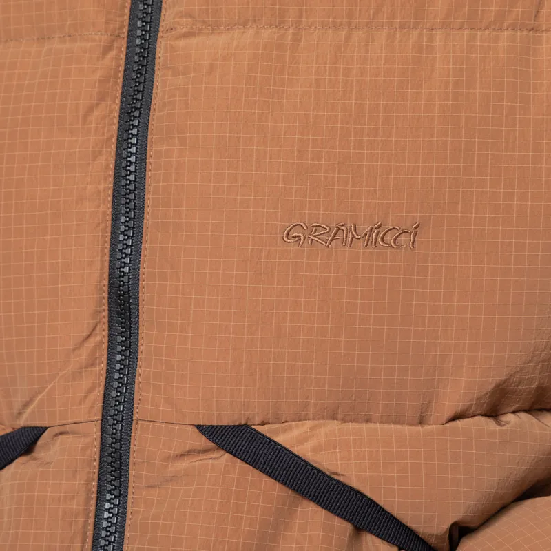 Gramicci Down Puffer Hooded Jacket Brown-7