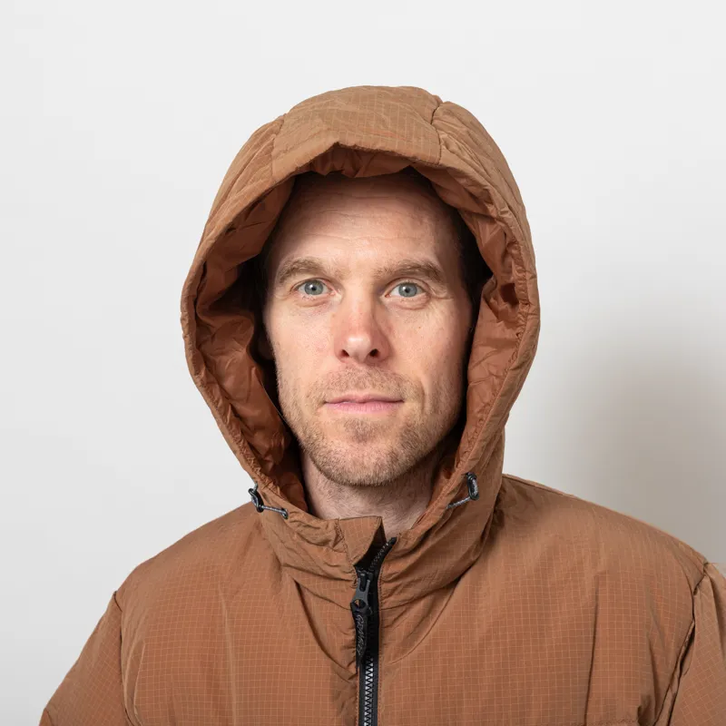 Gramicci Down Puffer Hooded Jacket Brown-5