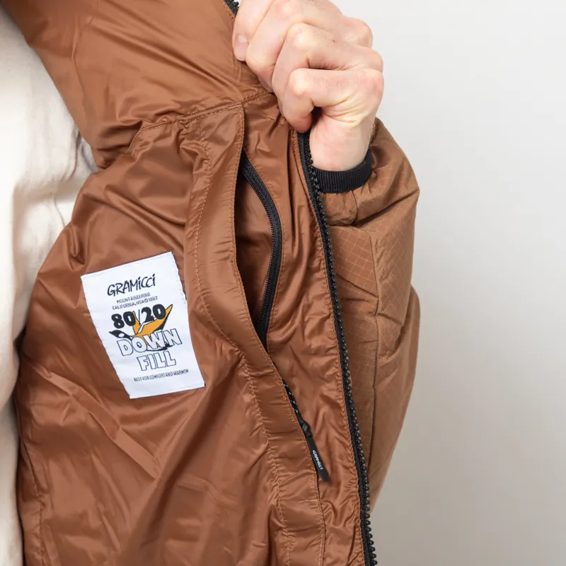 Gramicci Down Puffer Hooded Jacket Brown-9