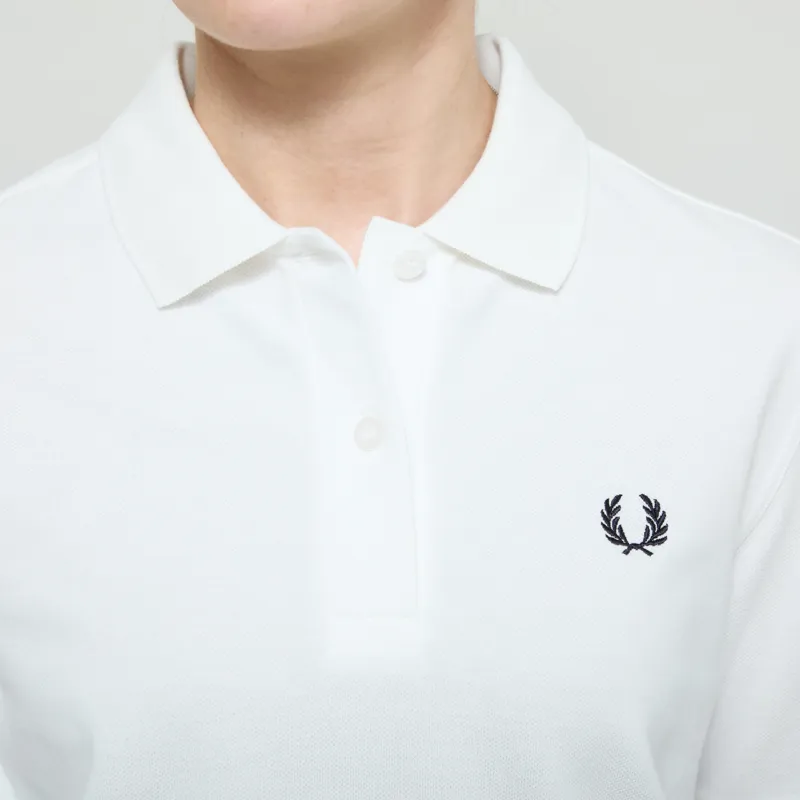 Fred Perry Womens Polo Shirt Snow White Navy-3