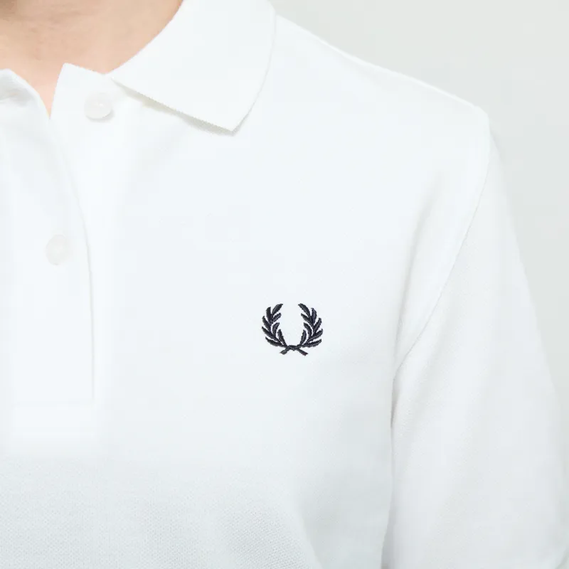 Fred Perry Womens Polo Shirt Snow White Navy-4