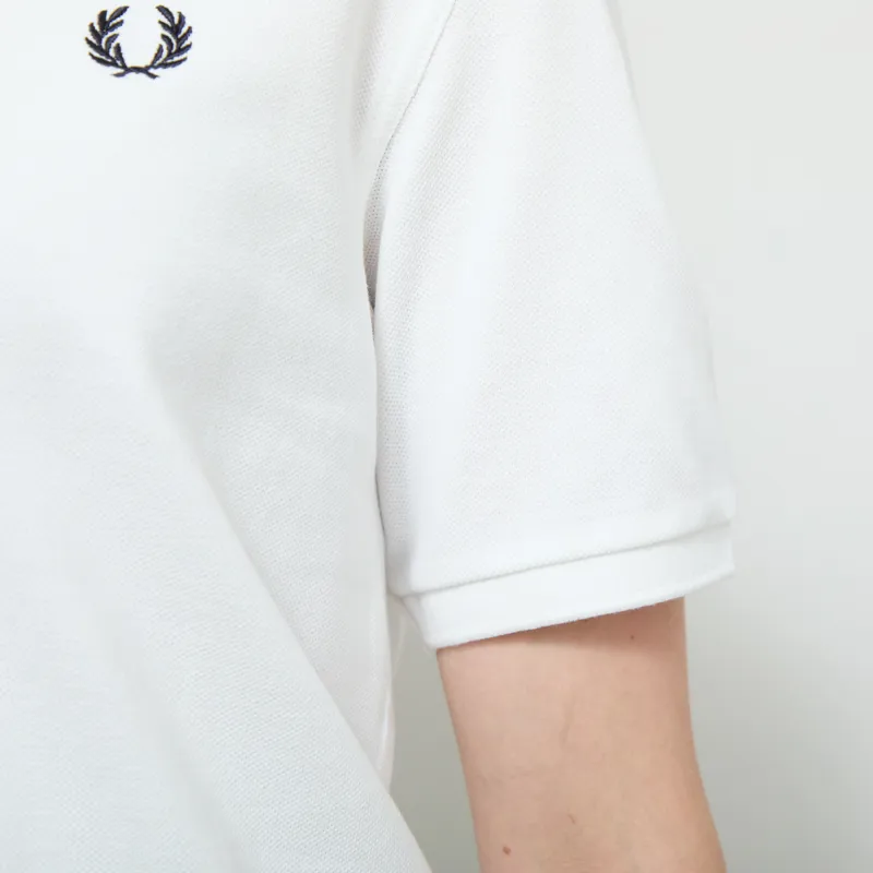 Fred Perry Womens Polo Shirt Snow White Navy-5