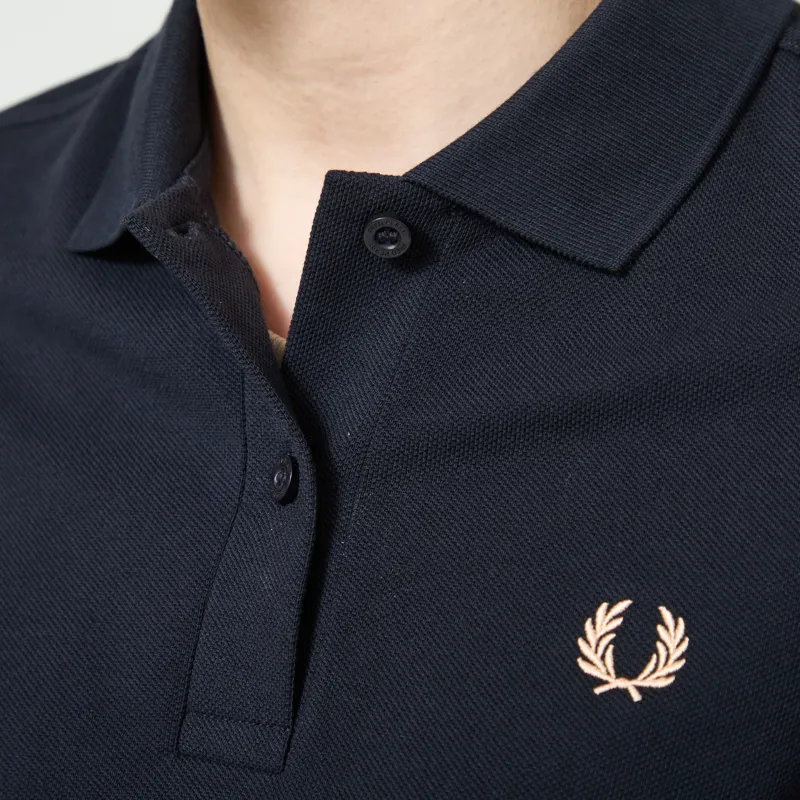 Fred Perry Womens Polo Shirt Navy Peach-5