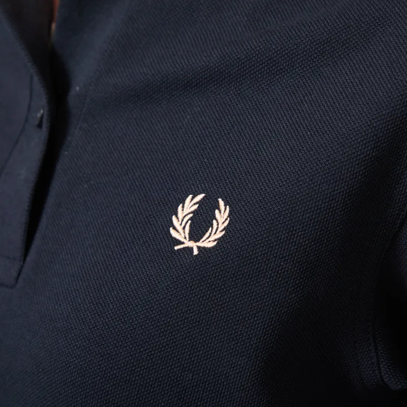 Fred Perry Womens Polo Shirt Navy Peach-6