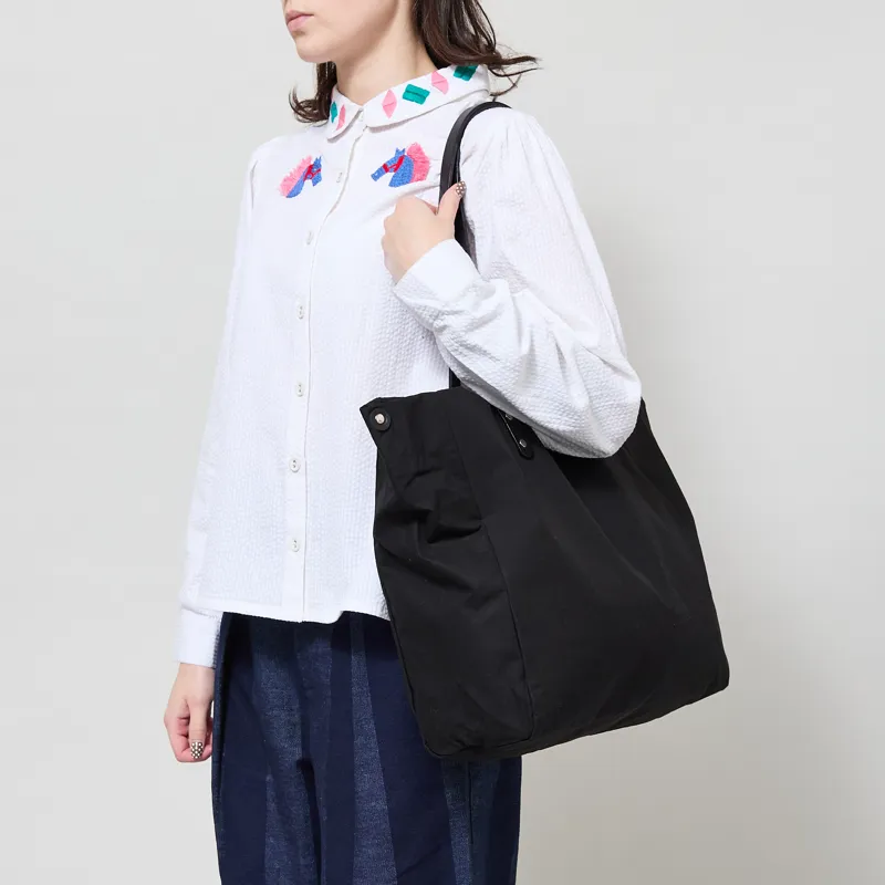 Kate Sheridan Womens Midi Waxed Tote Bag Black-3
