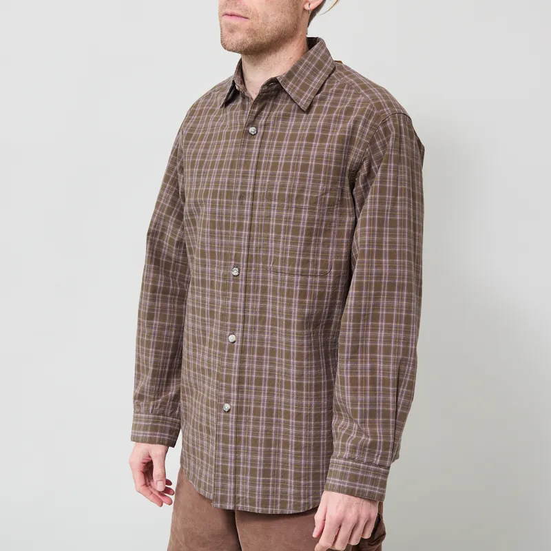 Gramicci Heavyweight Checkered Shirt Violet-1