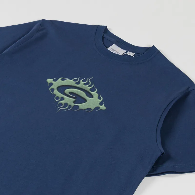 Gramicci Flames T Shirt Navy-1
