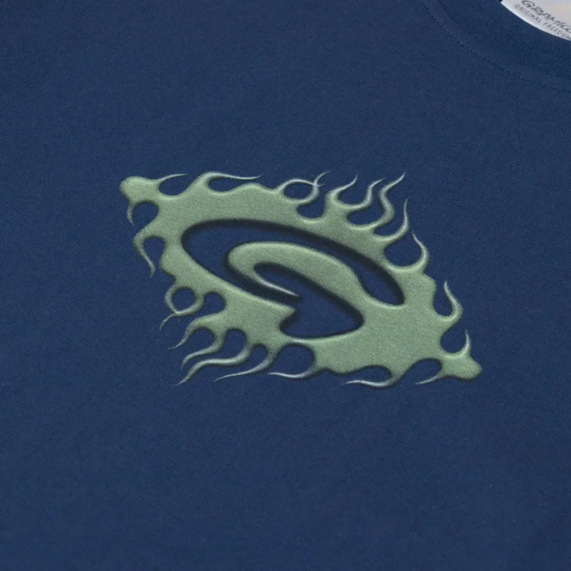 Gramicci Flames T Shirt Navy-2