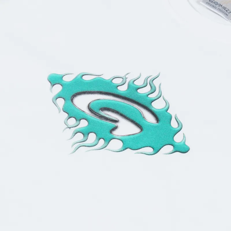 Gramicci Flames T Shirt White-2