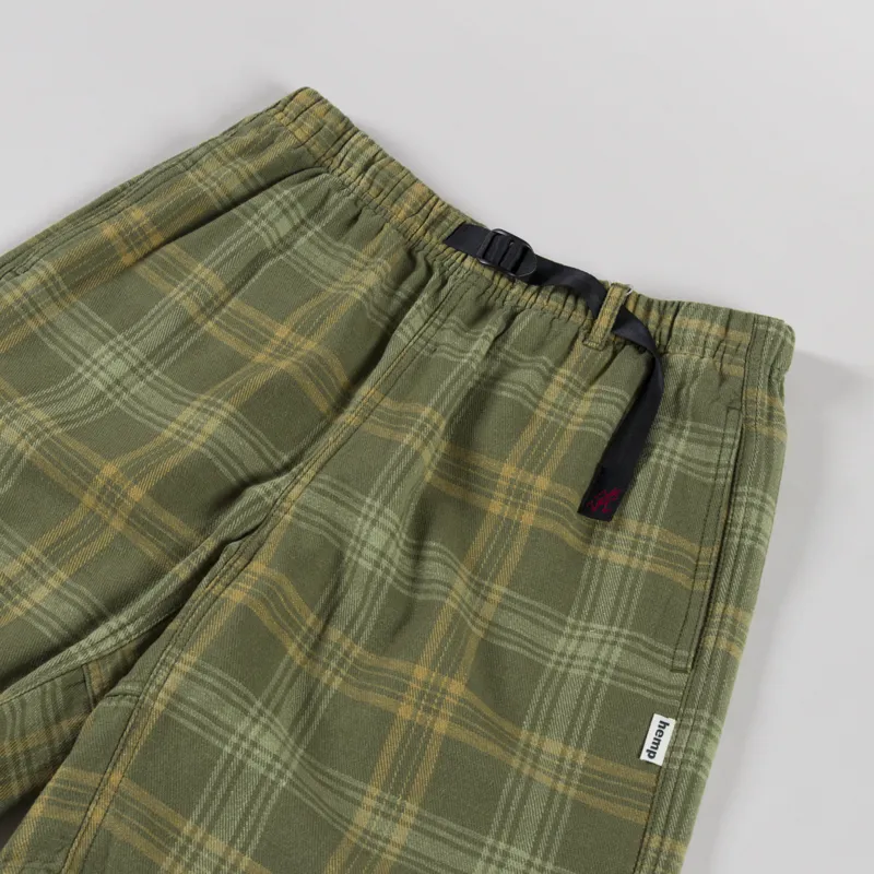 Gramicci Hemp G-Shorts Plaid Green-2