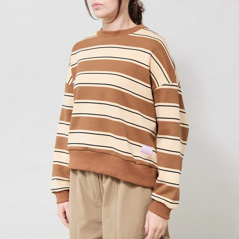 L.F. Markey Womens Gene Sweater Choc Rugby Stripe