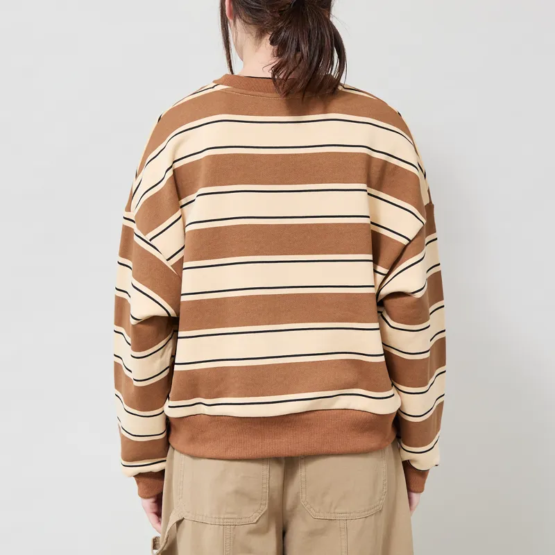 L.F. Markey Womens Gene Sweater Choc Rugby Stripe-2