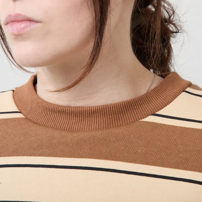 L.F. Markey Womens Gene Sweater Choc Rugby Stripe-3