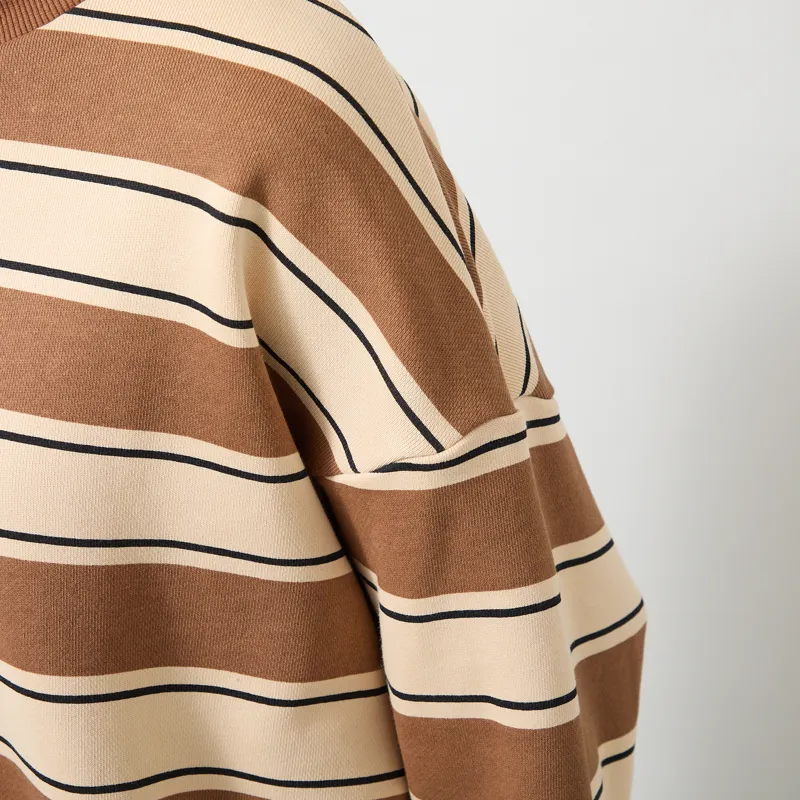 L.F. Markey Womens Gene Sweater Choc Rugby Stripe-6