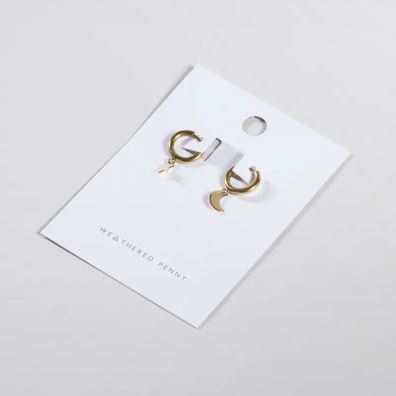 A Weathered Penny Womens Gold Astral Hoop Earrings