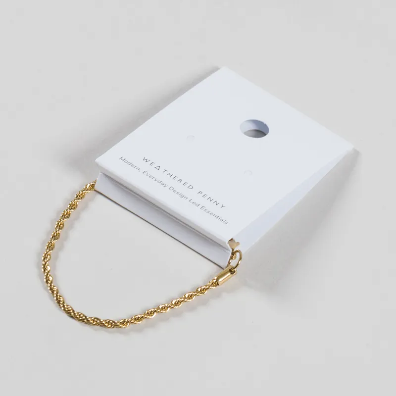 A Weathered Penny Womens Gold Delicate Rope Bracelet