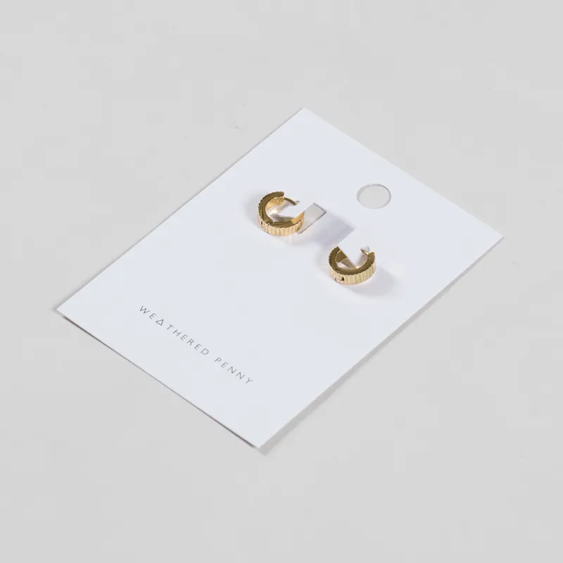 A Weathered Penny Womens Gold Fleur Hoop Earrings