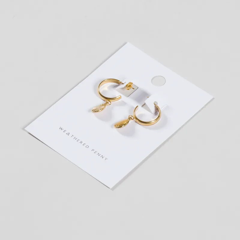 A Weathered Penny Womens Gold Sol Hoop Earrings