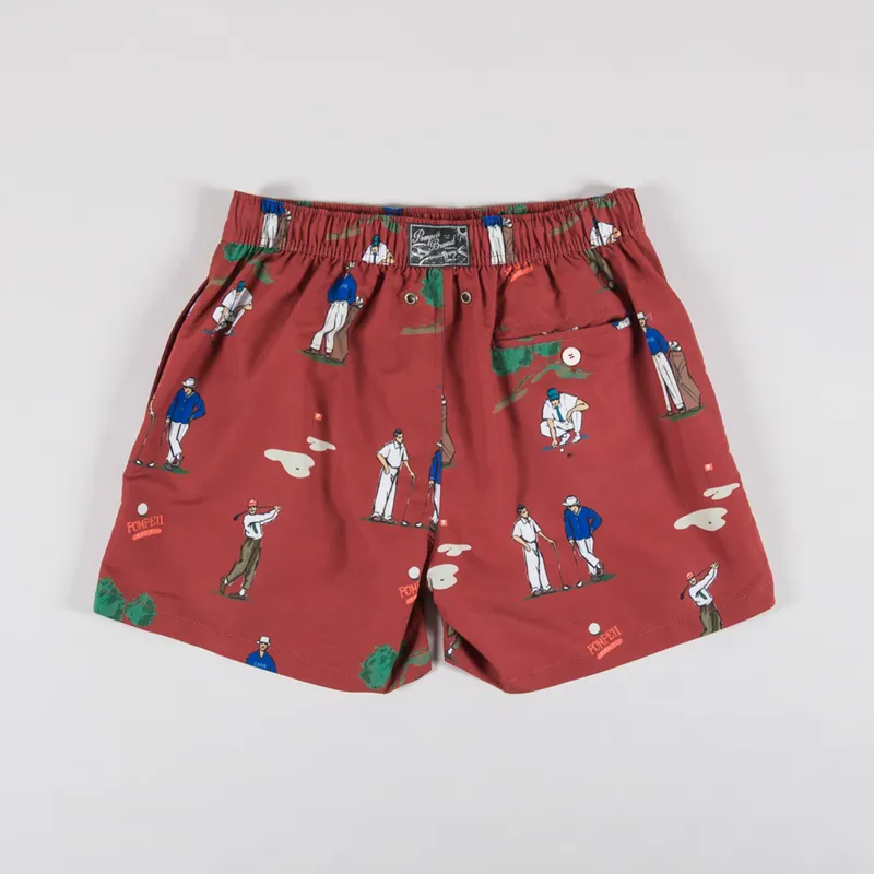 Pompeii Golf Swim Trunks Ruby Red-1