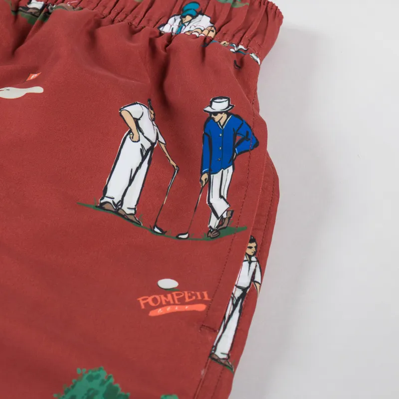 Pompeii Golf Swim Trunks Ruby Red-5
